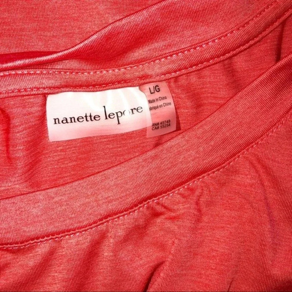 Nanette Lepore large tangerine blouse w/mesh hem - Picture 6 of 8